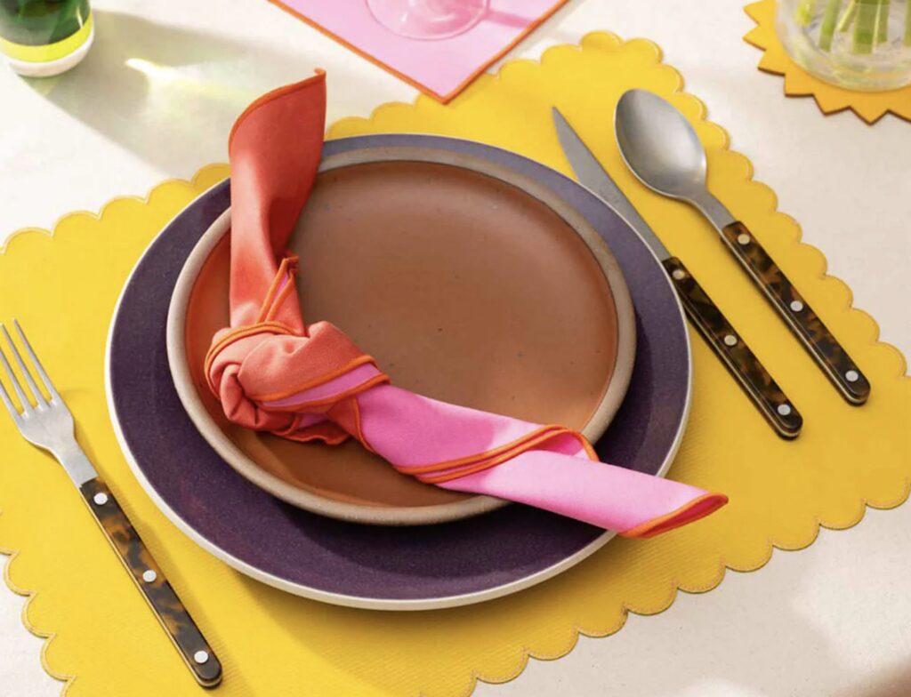 Lollipop Reclaimed Two-Tone Napkins tied on a place setting